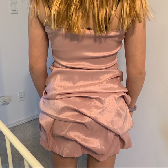 Blush Pink Strapless Dress - Picture 2 of 4